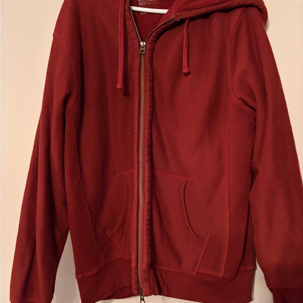 J. Crew Cherry Fleece Zip-Up Jacket